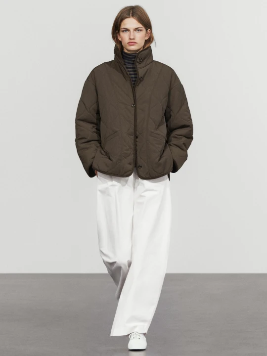 Zdjęcie produktu Kurtka Z Falistymi Przeszyciami - Brązowy - Massimo Dutti - Female