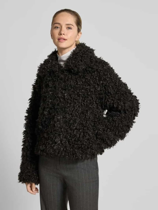 Zdjęcie produktu Kurtka teddy w kroju cropped fit – curated by Isabelle Hartmann Style Icon Collection Antracytowy