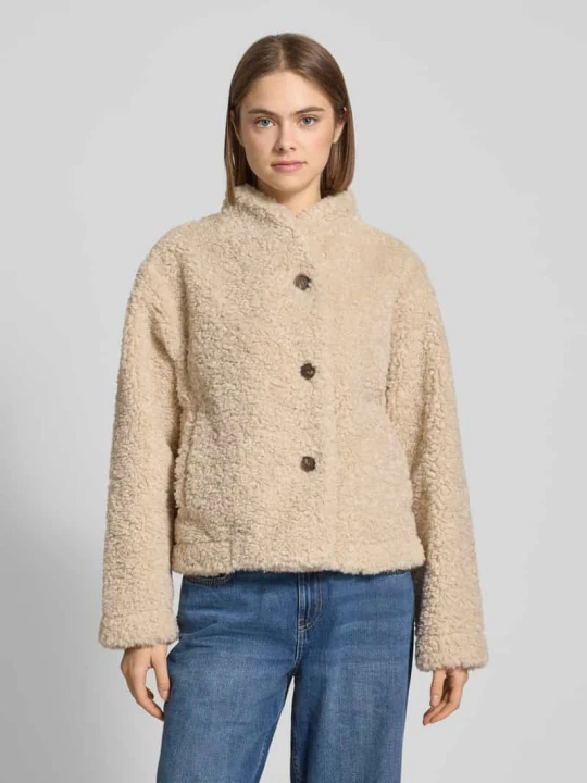 Zdjęcie produktu Kurtka z futerka ze stójką model ‘Pile’ Gina Tricot Écru