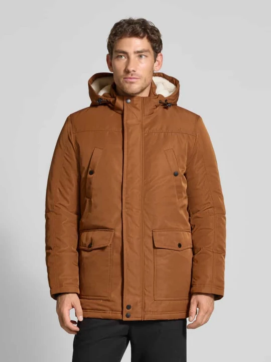Zdjęcie produktu Parka z futerkiem i kieszeniami z patką MCNEAL Terakotowy
