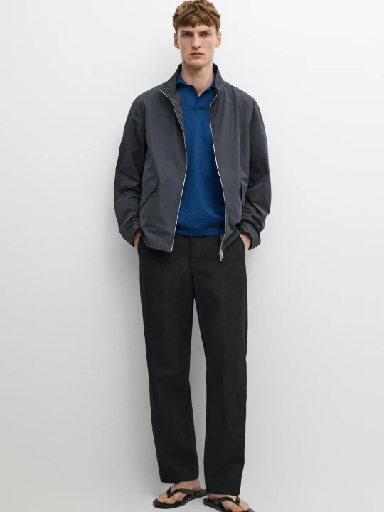Zdjęcie produktu Kurtka Z Golfem I Kieszeniami - Ciemnoszary - Massimo Dutti - Male