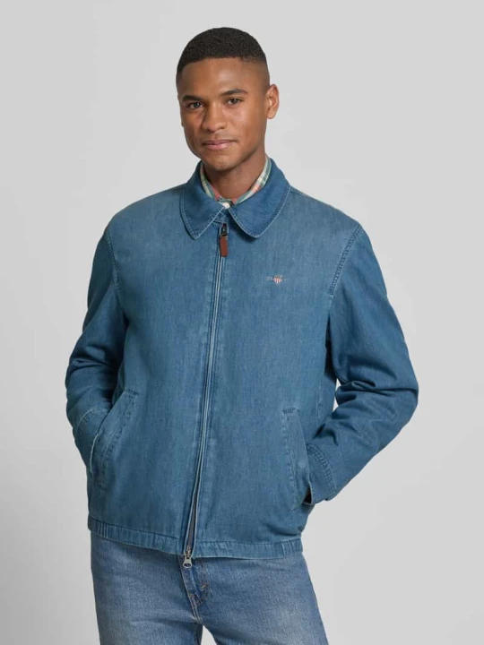 Zdjęcie produktu Kurtka w imitacji denimu z zamkiem błyskawicznym dwustronnym Gant Jeansowy niebieski