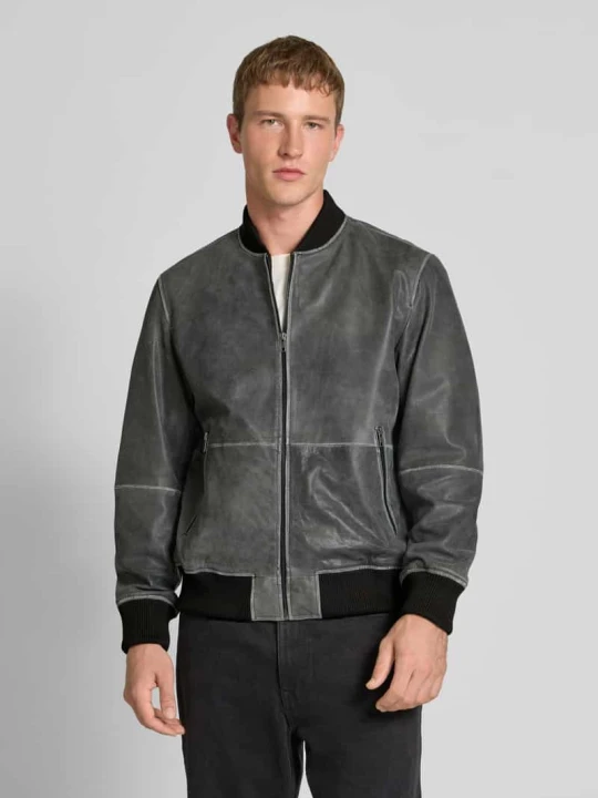 Zdjęcie produktu Kurtka z imitacji skóry Jack&Jones Antracytowy