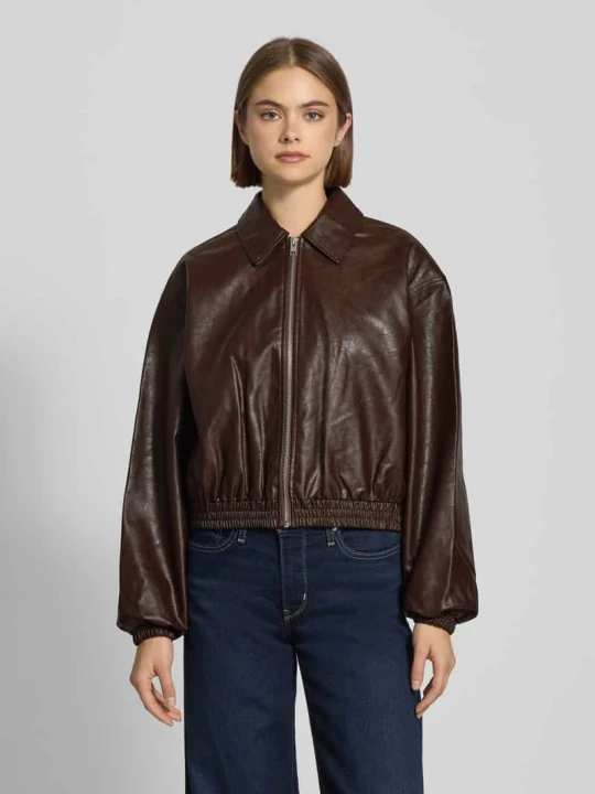 Zdjęcie produktu Kurtka z imitacji skóry model ‘JODY’ JJXX Ciemnobrązowy