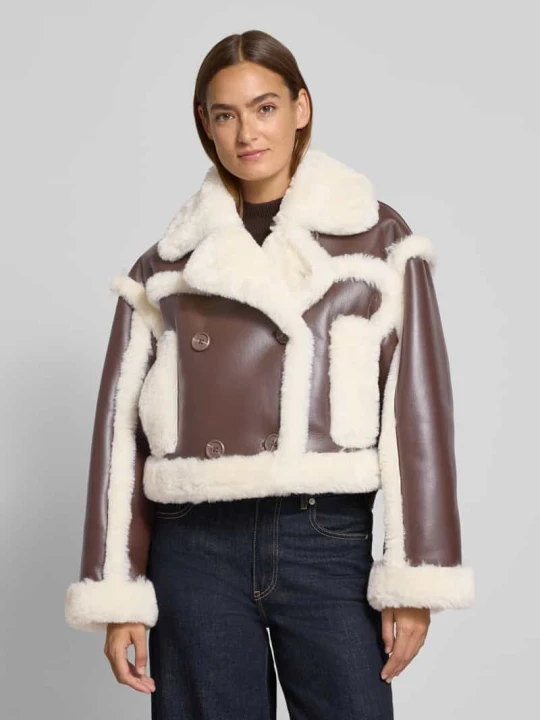 Zdjęcie produktu Kurtka z imitacji skóry model ‘Kristy’ Stand Studio Ciemnobrązowy