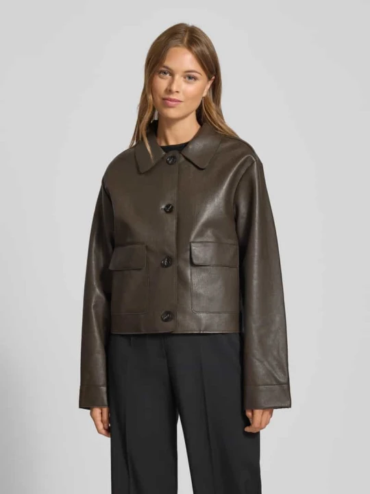 Zdjęcie produktu Kurtka z imitacji skóry model ‘Romana’ NEO NOIR Ciemnobrązowy