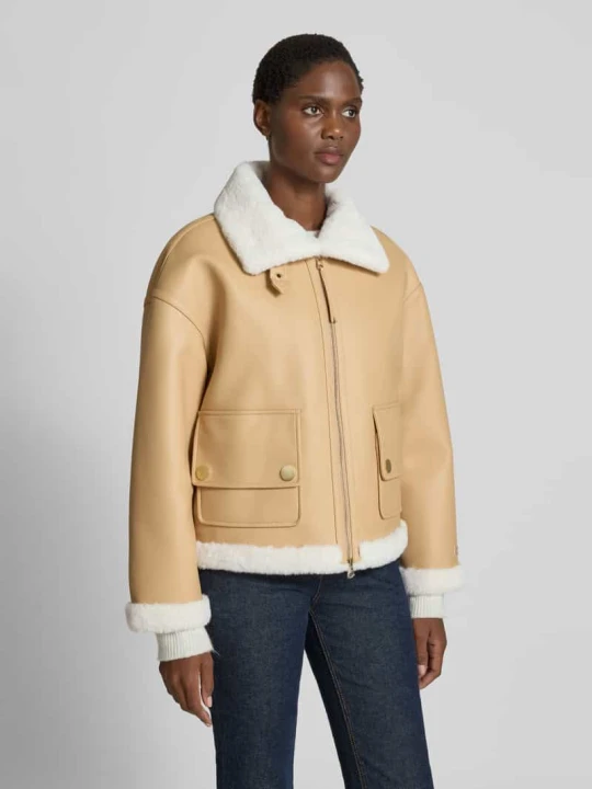 Zdjęcie produktu Kurtka z imitacji skóry z dwustronnym zamkiem błyskawicznym Armani Exchange Camel