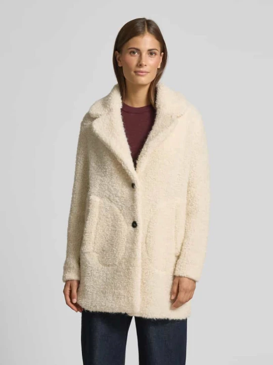 Zdjęcie produktu Płaszcz o kroju loose fit w kształcie misia z domieszką wełny z alpaki Marc Cain Złamany biały