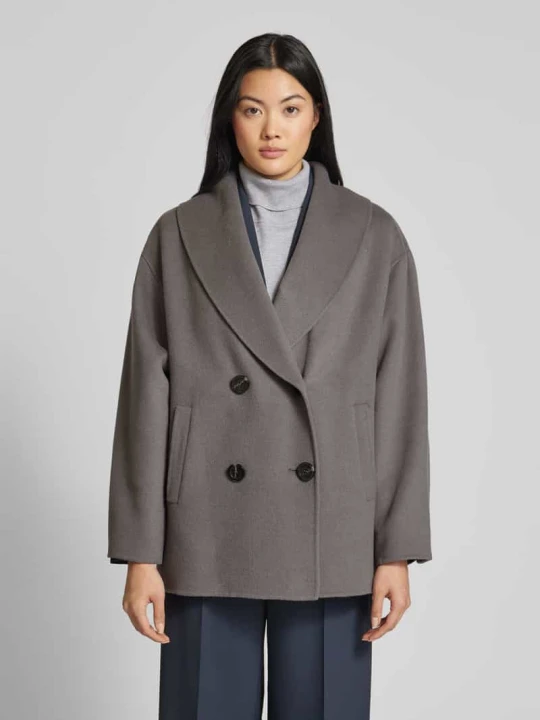 Zdjęcie produktu Kurtka wełniana z kołnierzem z połami model ‘AMELIE’ Oakwood Ciemnoszary