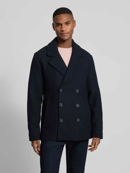Zdjęcie produktu Kurtka z kołnierzem z połami model ‘METS’ Casual Friday Ciemnoniebieski