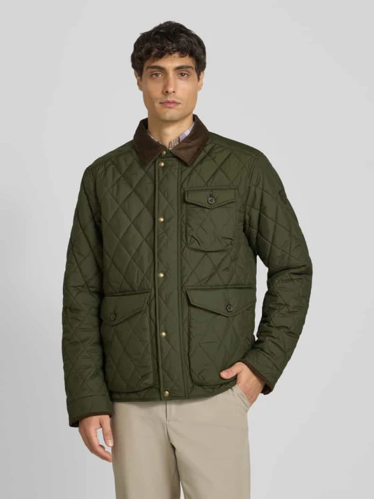 Zdjęcie produktu Kurtka pikowana z wykładanym kołnierzem model ‘BEATON’ Polo Ralph Lauren Oliwkowy