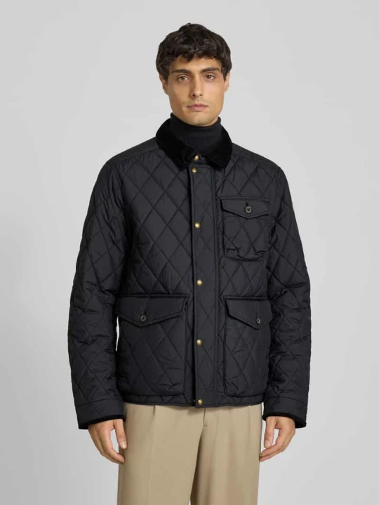 Zdjęcie produktu Kurtka pikowana z wykładanym kołnierzem model ‘BEATON’ Polo Ralph Lauren Czarny