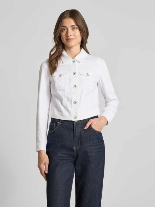 Zdjęcie produktu Kurtka jeansowa z listwą guzikową i kieszeniami na piersi ROBE LÉGÈRE Biały