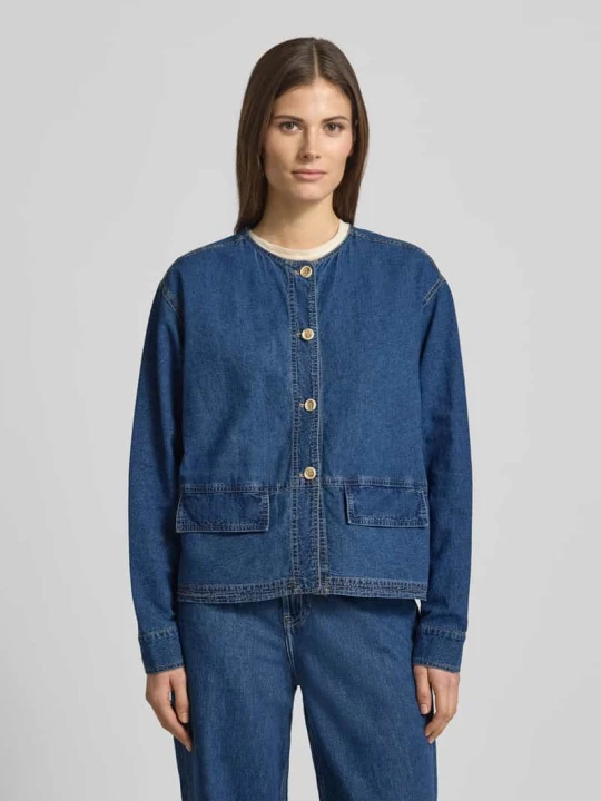 Zdjęcie produktu Kurtka z lnu w stylu denim o kroju regular fit Christian Berg Jeansowy niebieski melanż