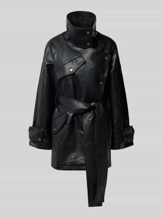 Zdjęcie produktu Kurtka z materiał skóropodobny model 'SILLE' Topshop Czarny