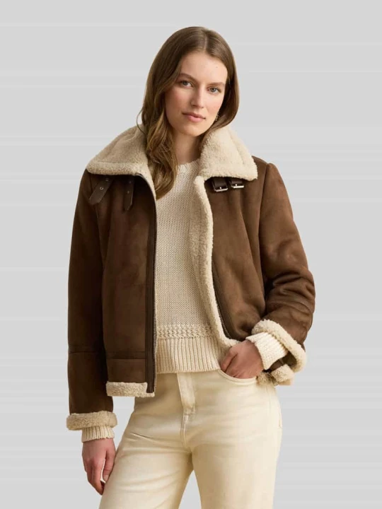 Zdjęcie produktu Kurtka z misia o kroju regular fit z kołnierzem zapinanym na sprzączkę Lauren Ralph Lauren Średniobrązowy
