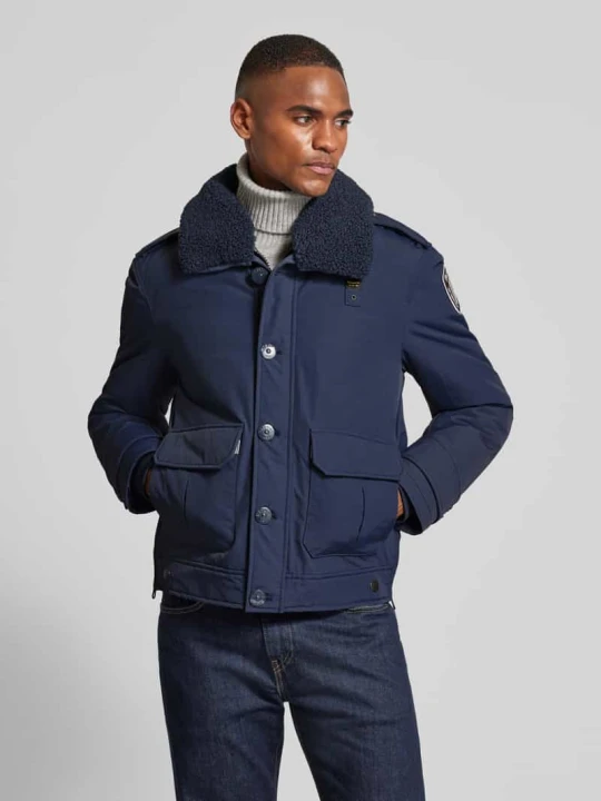 Zdjęcie produktu Kurtka z naszywką z logo model ‘RIVER’ Blauer Usa Granatowy