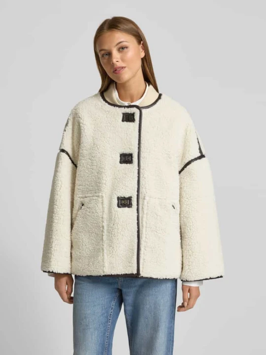 Zdjęcie produktu Kurtka teddy z obniżoną linią ramion Model „MAURY” Ba&sh Écru melanż