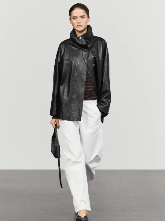 Zdjęcie produktu Kurtka Z Owczej Skóry Z Golfem - Czarny - Massimo Dutti - Female