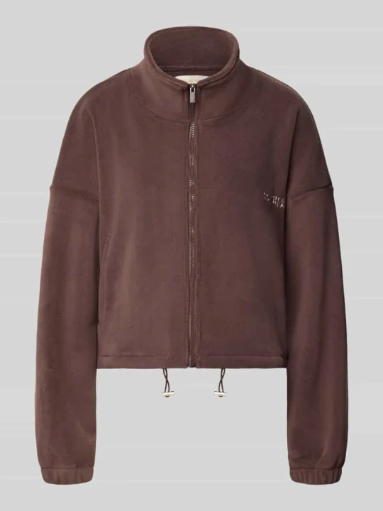 Zdjęcie produktu Kurtka z polaru o krótkim kroju z detal z logo Another Cotton Lab Czekoladowy