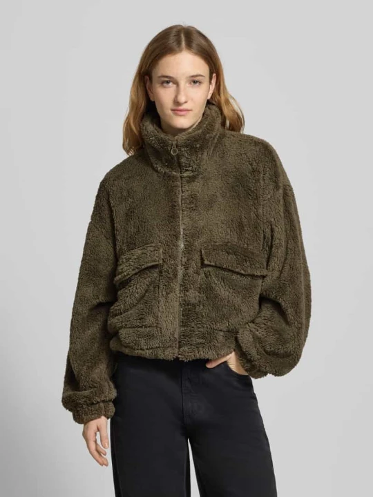 Zdjęcie produktu Kurtka z polaru o kroju loose fit ze stójką model „ANNA CONTACT” Only Oliwkowy