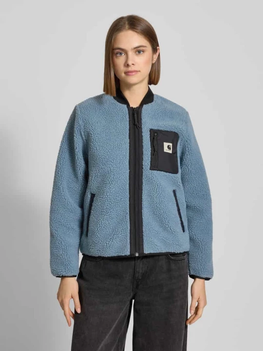 Zdjęcie produktu Kurtka z polaru ze wzorem na całej powierzchni z zamkiem błyskawicznym model ‘Janet’ Carhartt WIP Niebieski
