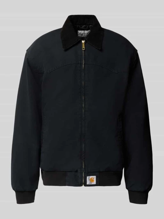 Zdjęcie produktu Kurtka z zamkiem błyskawicznym i detalem z logo model 'Santa Fe' Carhartt WIP Czarny