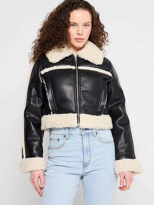 Zdjęcie produktu Kurtka ze skóry ekologicznej Abercrombie & Fitch czarny