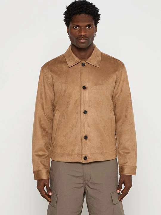 Zdjęcie produktu Kurtka ze skóry ekologicznej Abercrombie & Fitch jasny brąz