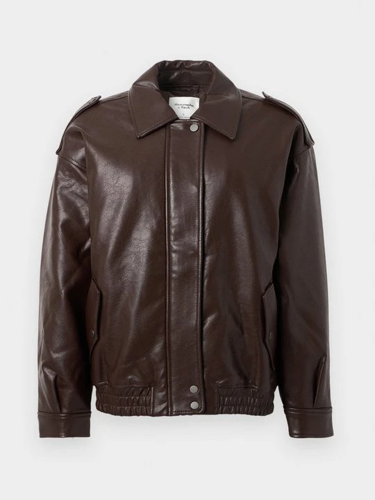 Zdjęcie produktu Kurtka ze skóry ekologicznej Abercrombie & Fitch brązowy