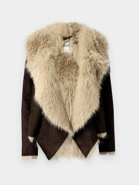 Zdjęcie produktu Kurtka ze skóry ekologicznej Abercrombie & Fitch brązowy