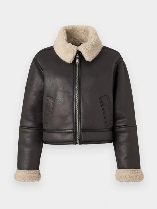 Zdjęcie produktu Kurtka ze skóry ekologicznej Abercrombie & Fitch brązowy