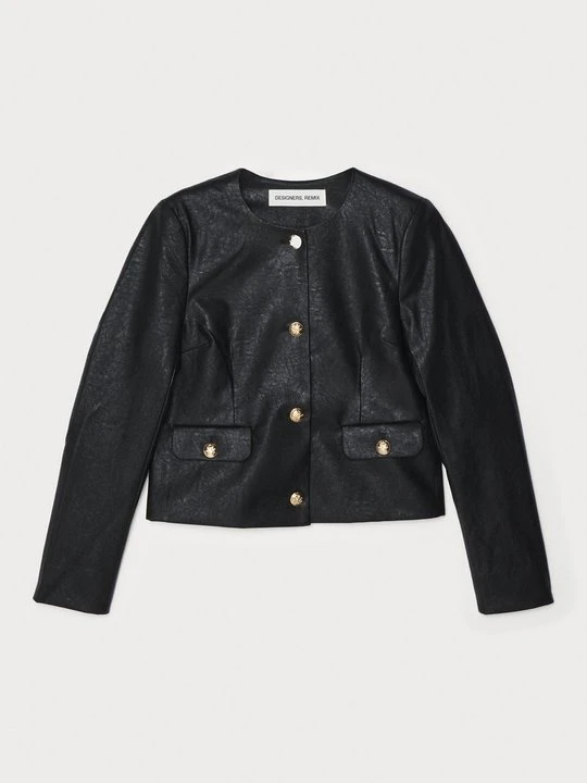 Zdjęcie produktu Kurtka ze skóry ekologicznej Designers Remix czarny