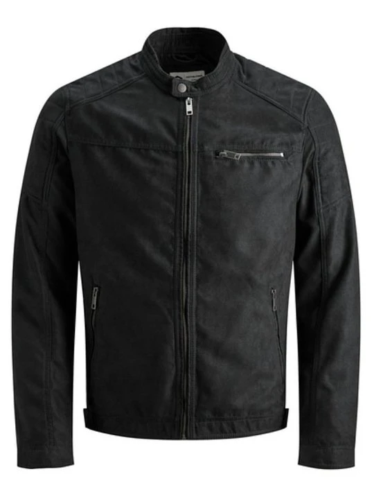 Zdjęcie produktu Kurtka ze skóry ekologicznej Jack&Jones czarny melanż