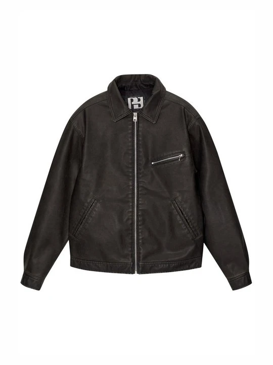 Zdjęcie produktu Kurtka ze skóry ekologicznej PULL&BEAR czarny