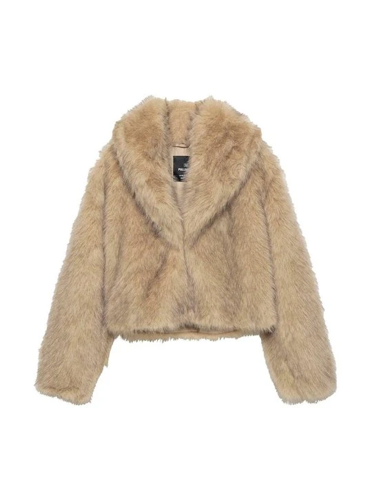 Zdjęcie produktu Kurtka ze skóry ekologicznej PULL&BEAR taupe