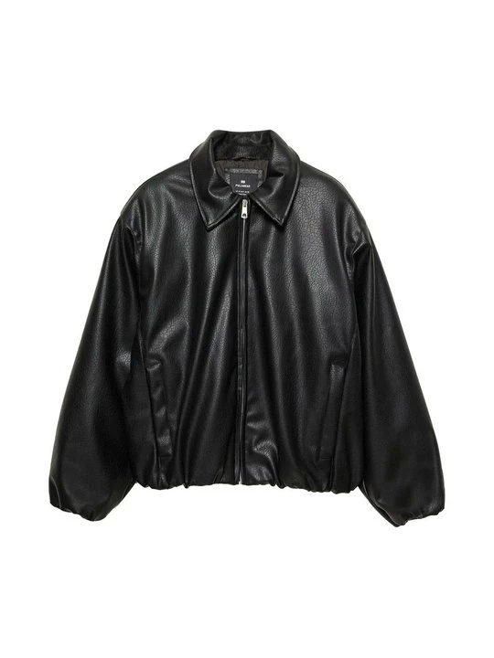Zdjęcie produktu Kurtka ze skóry ekologicznej PULL&BEAR czarny
