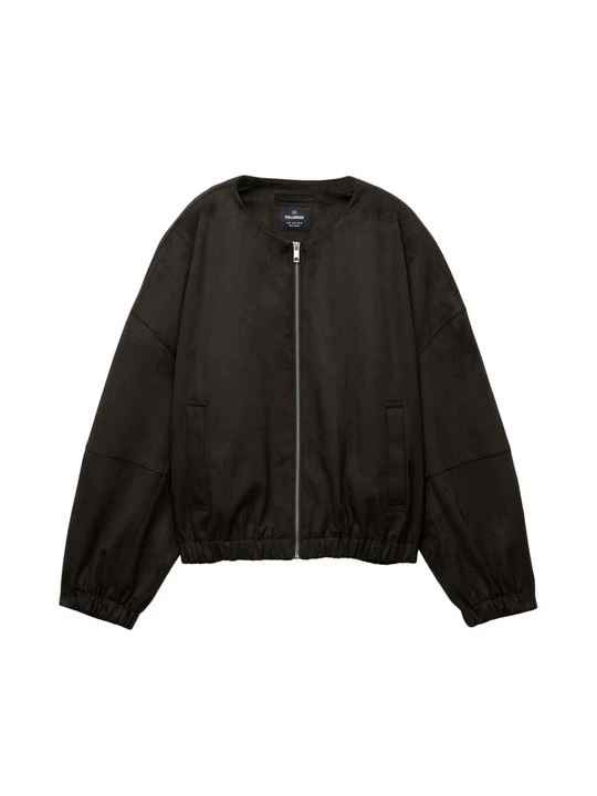 Zdjęcie produktu Kurtka ze skóry ekologicznej PULL&BEAR ciemnobrązowy