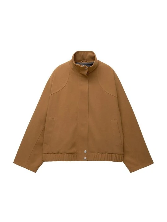 Zdjęcie produktu Kurtka ze skóry ekologicznej PULL&BEAR brązowy