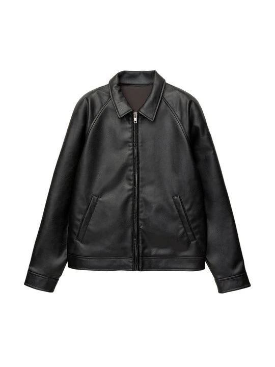 Zdjęcie produktu Kurtka ze skóry ekologicznej PULL&BEAR czarny