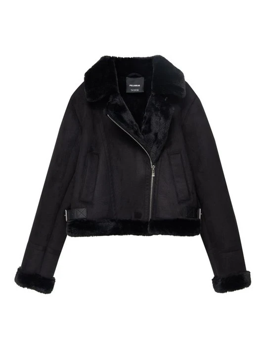 Zdjęcie produktu Kurtka ze skóry ekologicznej PULL&BEAR czarny