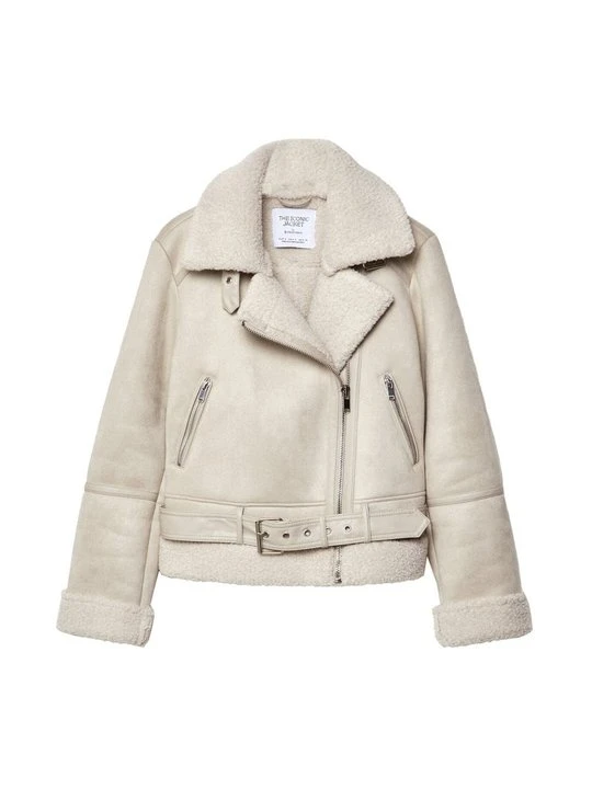 Zdjęcie produktu Kurtka ze skóry ekologicznej Stradivarius mleczny