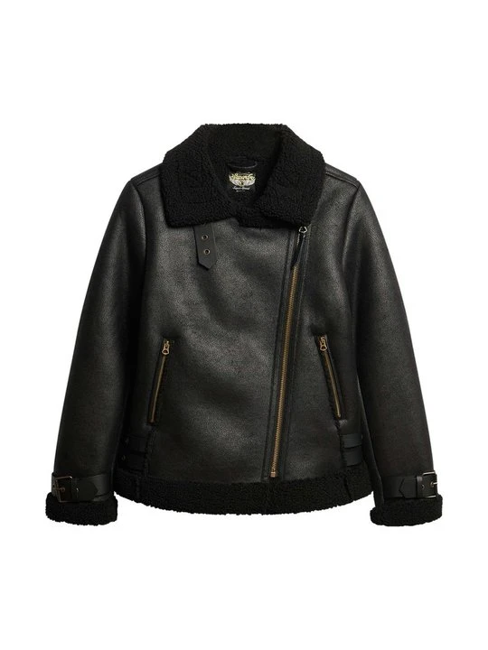 Zdjęcie produktu Kurtka ze skóry ekologicznej Superdry czarny
