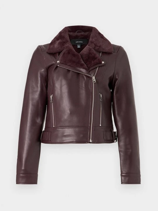 Zdjęcie produktu Kurtka ze skóry ekologicznej Vero Moda bordowy