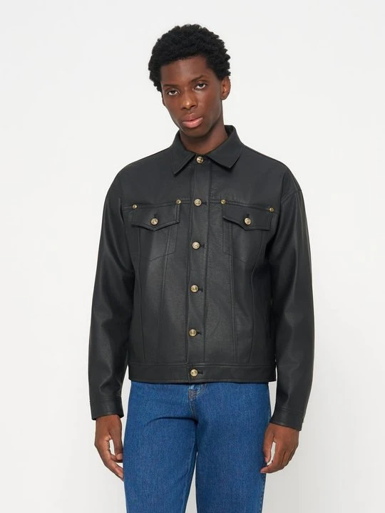 Zdjęcie produktu Kurtka ze skóry ekologicznej Versace Jeans Couture czarny