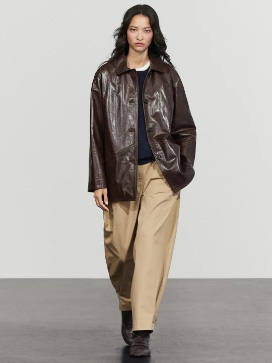 Zdjęcie produktu Kurtka Ze Skóry Nappa - Brązowy - Massimo Dutti - Female
