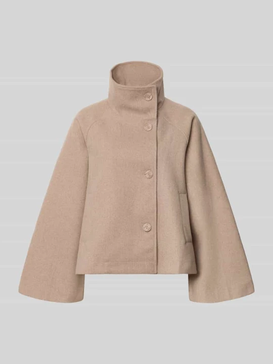 Zdjęcie produktu Kurtka ze stójką i rękawami kimono Gina Tricot Beżowy melanż