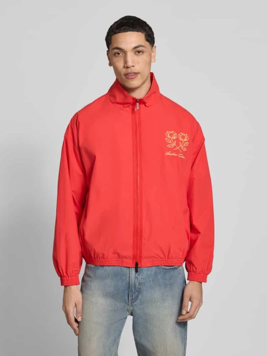 Zdjęcie produktu Kurtka żeglarska ze stójką i wyhaftowanym logo Another Cotton Lab Czerwony