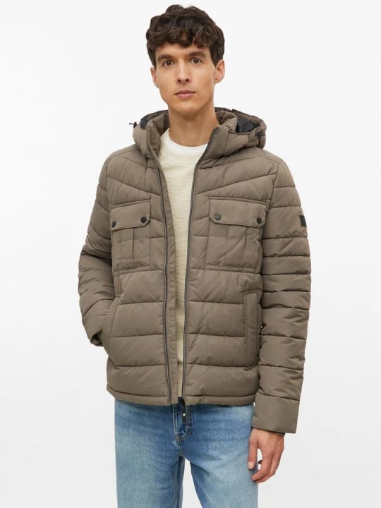 Zdjęcie produktu Kurtka puffer z odpinanym kapturem i sportowymi detalami s.Oliver brązowy