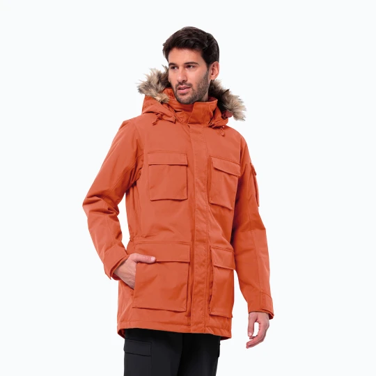 Zdjęcie produktu Kurtka zimowa męska Jack Wolfskin Glacier Canyon Parka carmine Pomarańczowy